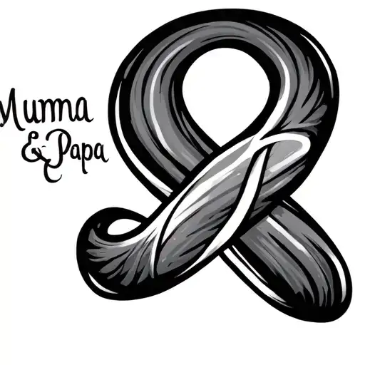 Infinity Symbol With Mumma And Papa Written Inside