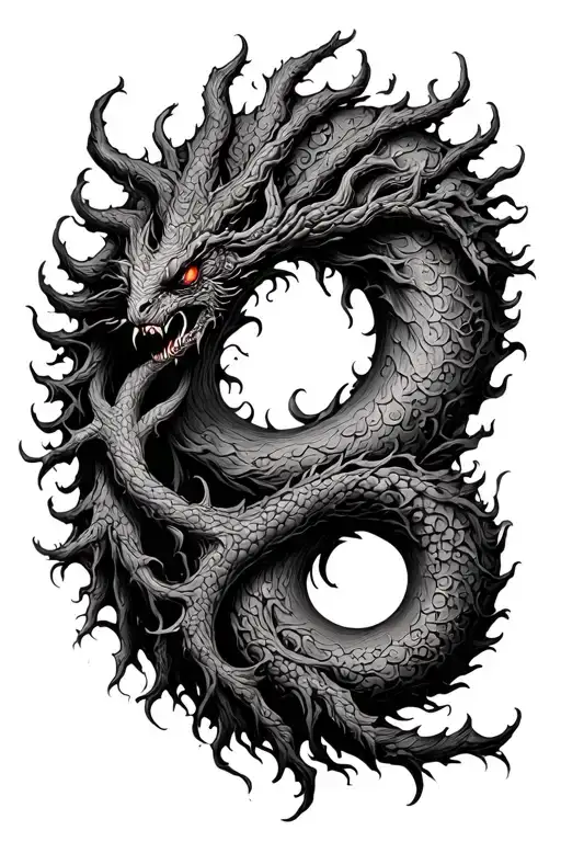 Yggdrasil With Oroboros And Semi Colon