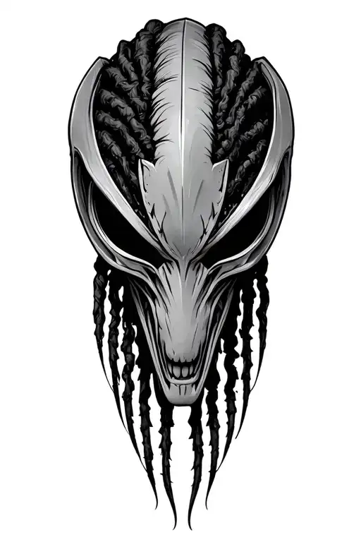 Alien Predator Mask With Dreads