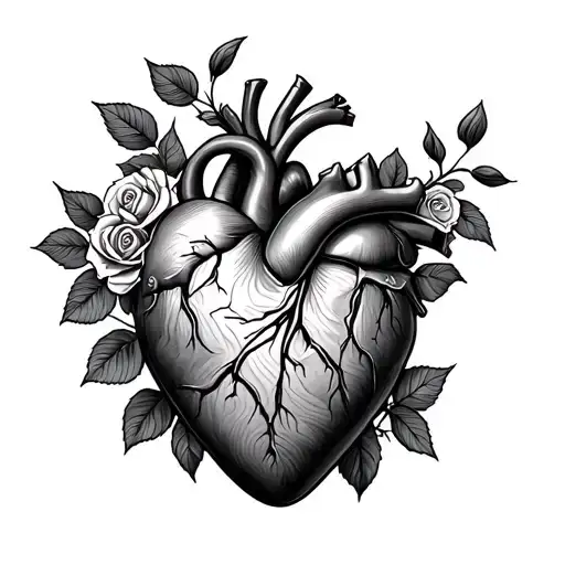 Real Heart In Roses Heart Shape