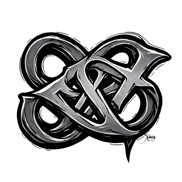 The Name Xavien With Autism Symbol Through It