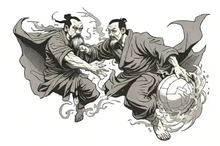 Iroh And Zuko Playing Catch With A Fireball