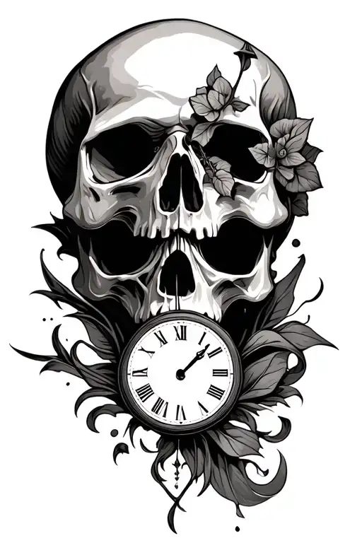 Skull And Clock Embedded
