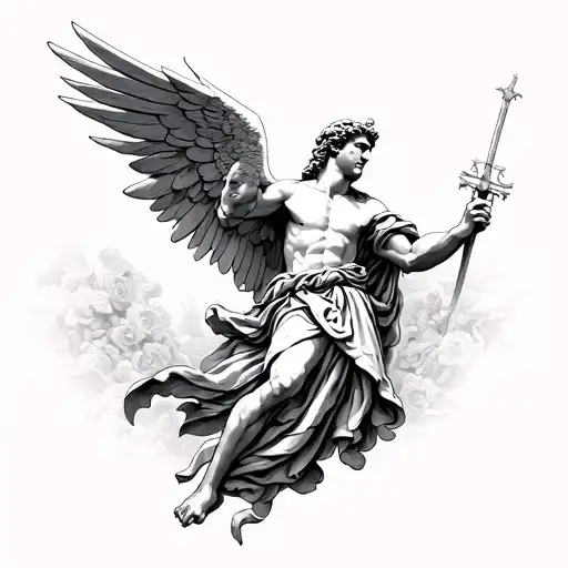 Saint Micheal Angelo Fine Lines