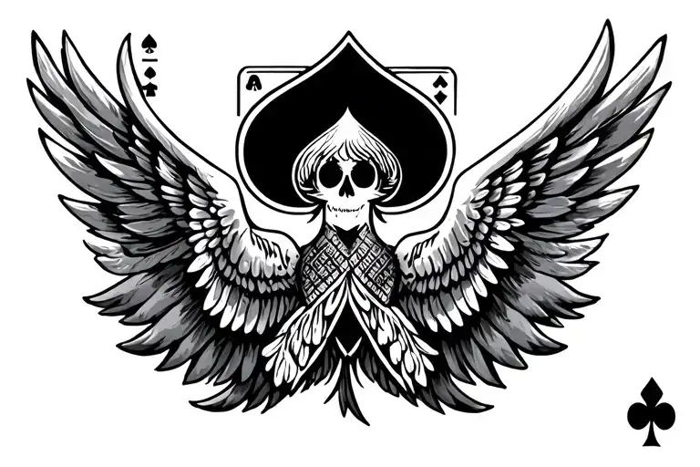 Playing Cards Forming Its Wings