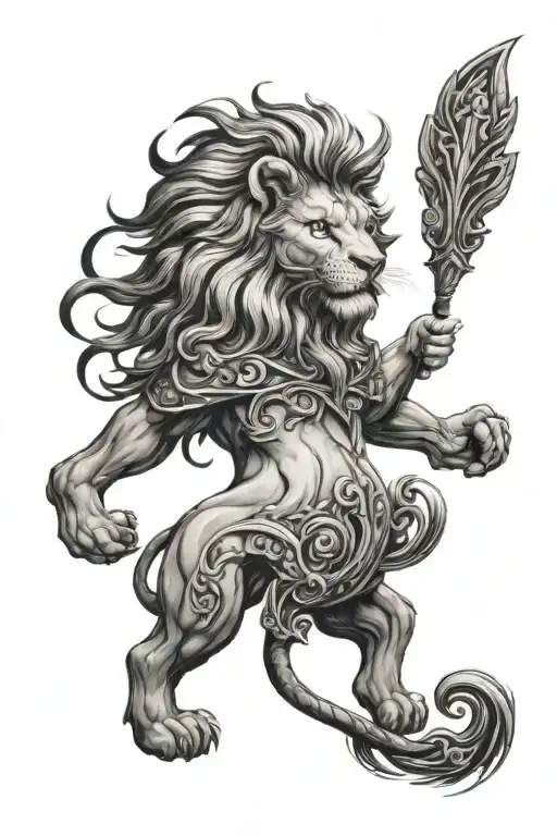 Leo Zodiac Sign Lion Back