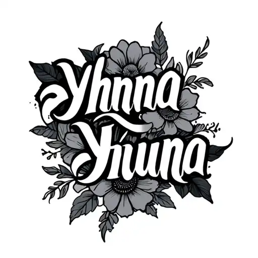 Yhuna Text With Flowers