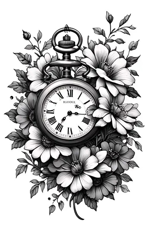Pocket Watch Flowers