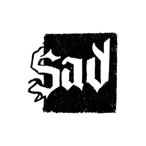 Black Rectangle With The Word Sad Cut Out In A Bold Font
