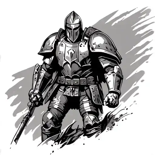 Spartan Soldier Standing Over Another Soldiers Armor