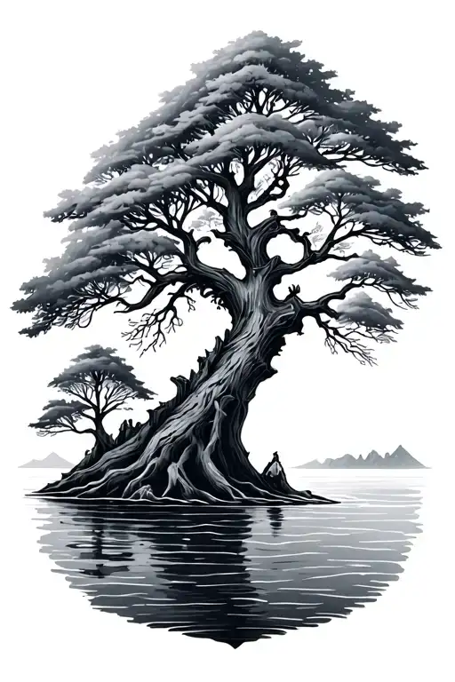 Nordic Tree Above The Sea