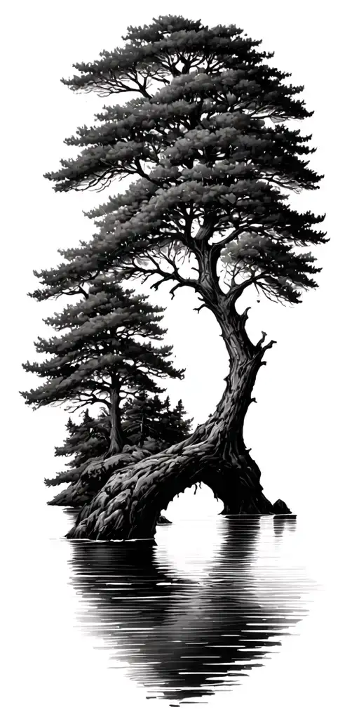 Nordic Tree Above The Sea