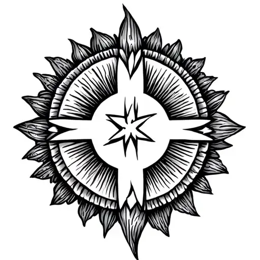 Filipino Sun And Stars With Cross