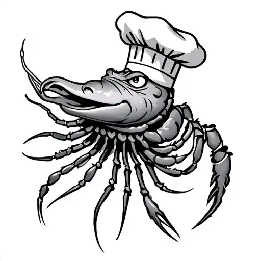 Pepe The King Prawn Wearing A Chefs Hat