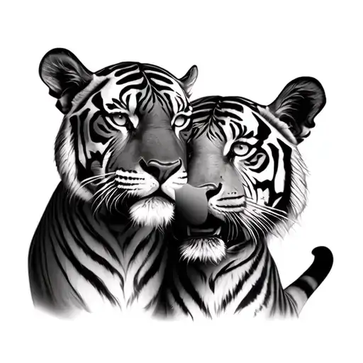 Tigers With Lips Between Them