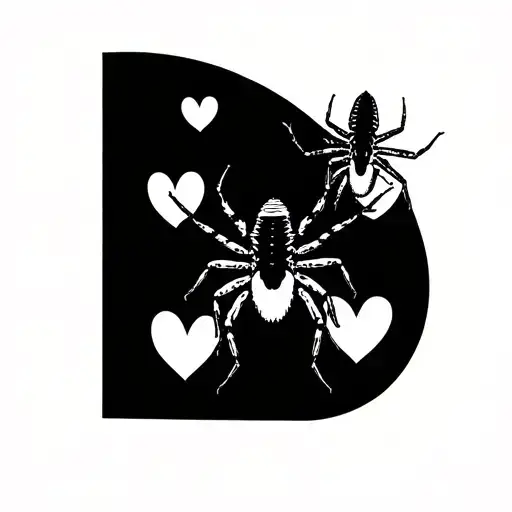 Small Black Widows With Little White Hearts On The Back