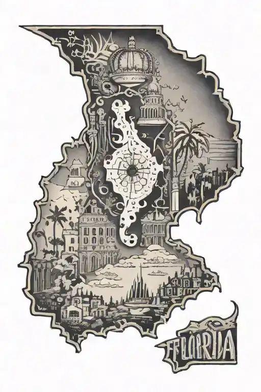 An Outline Of Florida With 352 Going Through The Middle And A Crown Pin Pointing Mount Dora