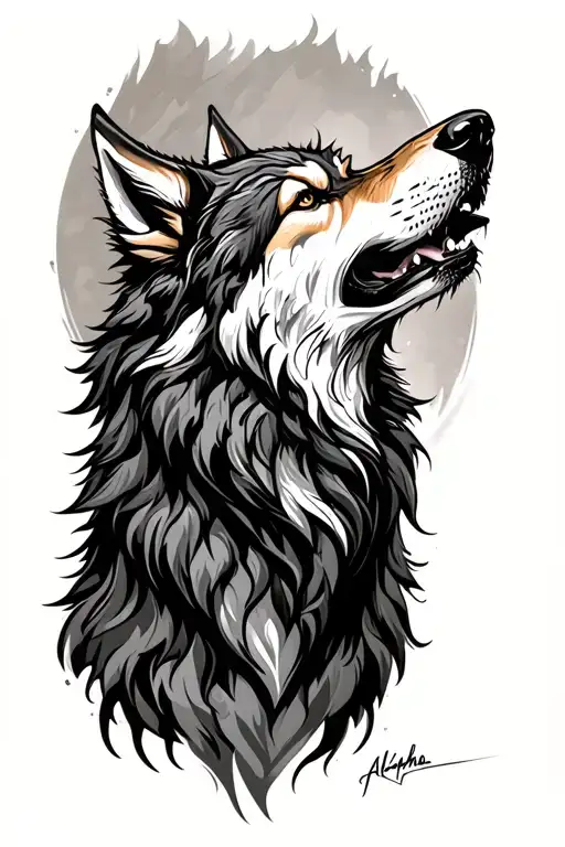 Alpha Wolf Howling