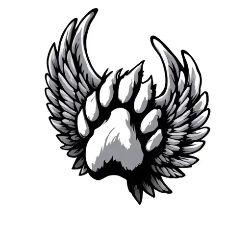Dog Paw With Wing Wings