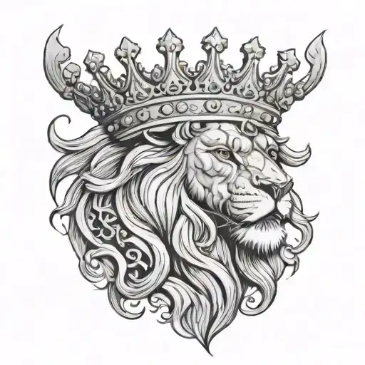 Lion With A Crown With Slavic Mythology