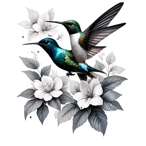 Poenys And Hummingbirds