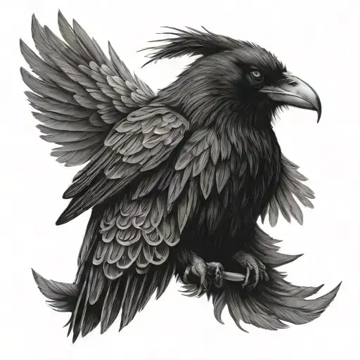 Photorealistic Raven In The Style Of Ragnars Armor From The Show Vikings