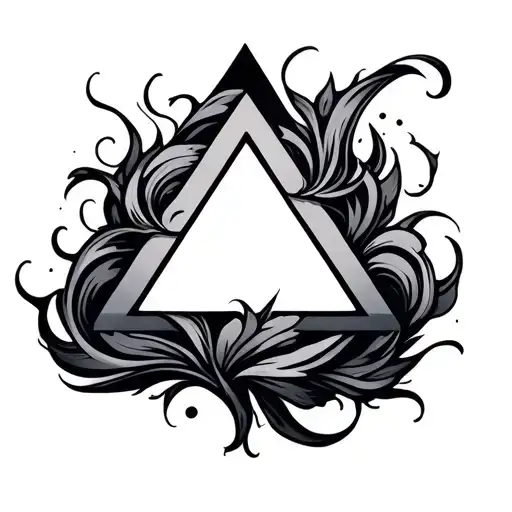 Swirls Around Triangle Shape