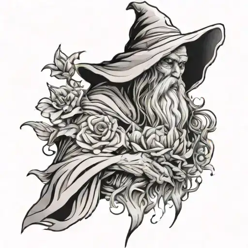 Wizard Full Body A Healer Olding A Flower