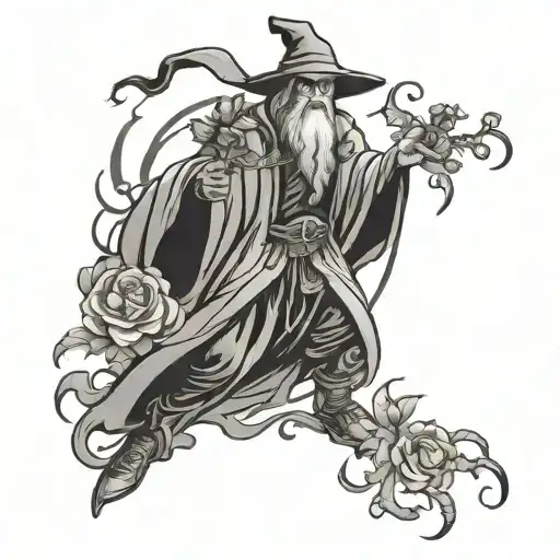 Wizard Full Body A Healer Olding A Flower