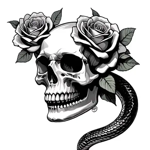 Skull Rose Snake