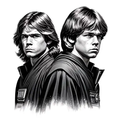 Aniken Skywalker And Luke Skywalker