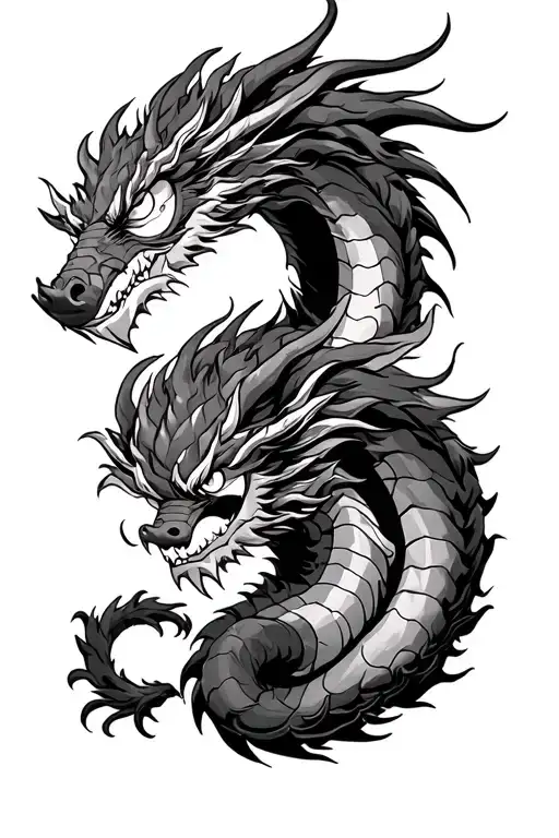 Luffy And Kaido Dragon Form