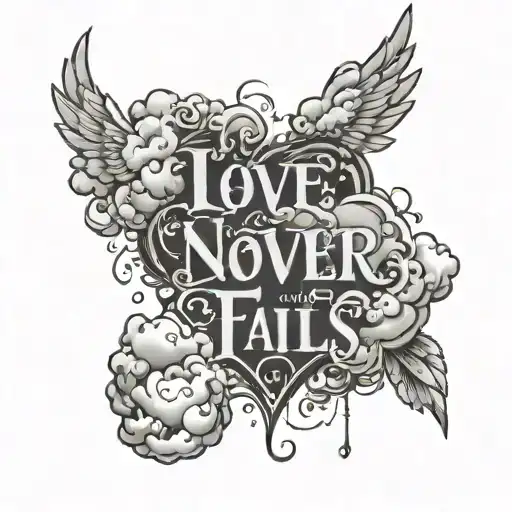 Clouds With Writing In Old English That Says If Love Fails It Was Never Love