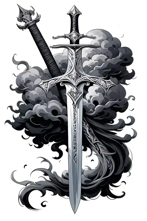 Sword Clouds Cross