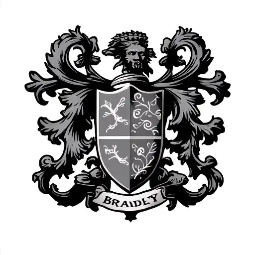 Bradley Coat Of Arms Sleeve Tattoo Design