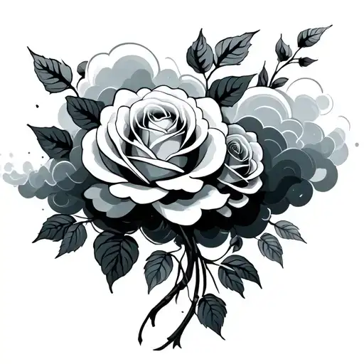 Clouds Roses Growing