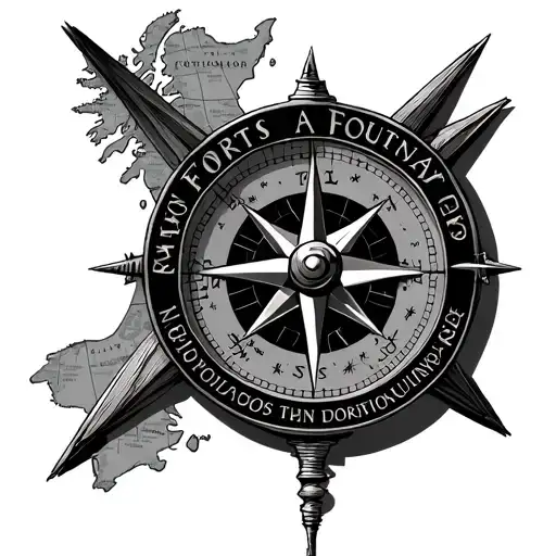 Compass With Map And The Inscription Fortis Fortuna Adiuvat