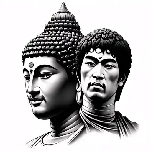 Buddha And Bagath Singh And Bruce Lee