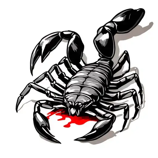 Scorpion With Blood On Its Stinger