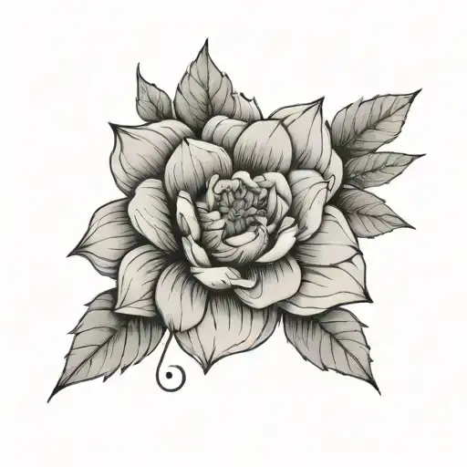 Fine Line Tattoo With A Flower That Represents Strength