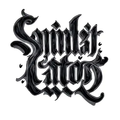 Lettering Tattoo Word