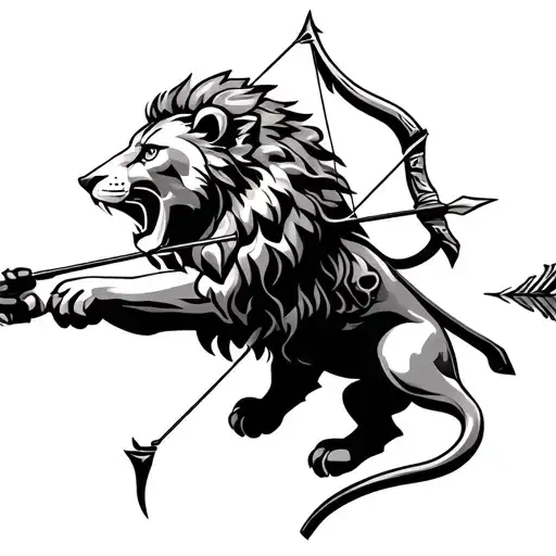 Lion And Archer Shooting An Arrow Piercing Earrings