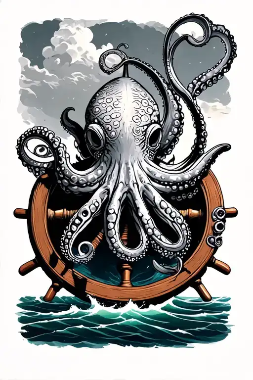 Octopus On Ship Wheel