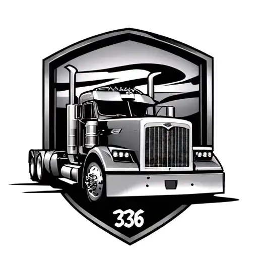Mustang Car Logo And Kenworth Truck With The Number 336 Together
