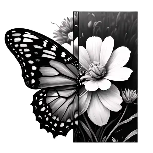 Half Butterfly Half Buttercups