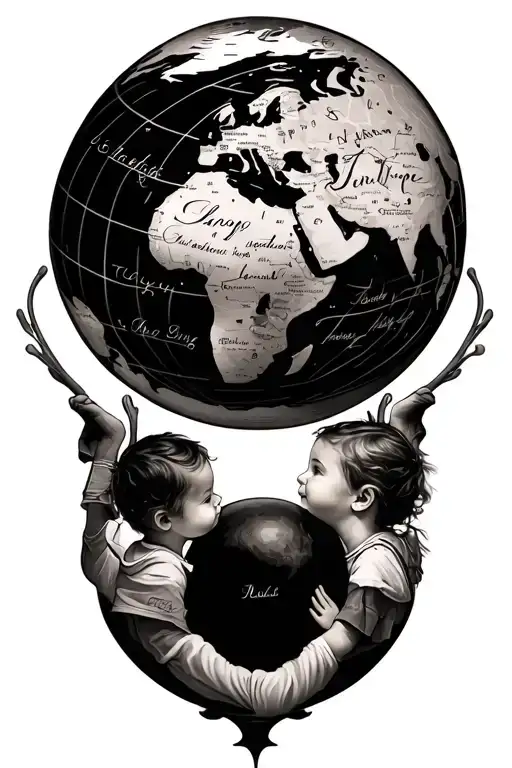 Globe With Names Of Your Children