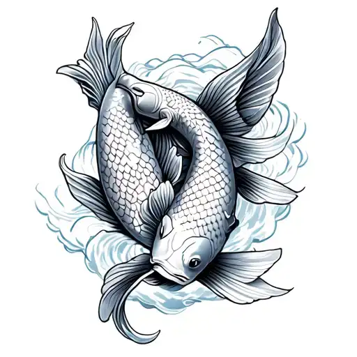 Koi Fish As Jin And Jan