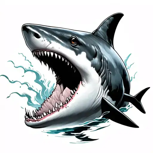 Feminin Shark With Tornado