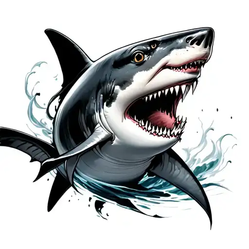 Feminine Shark With Tornado