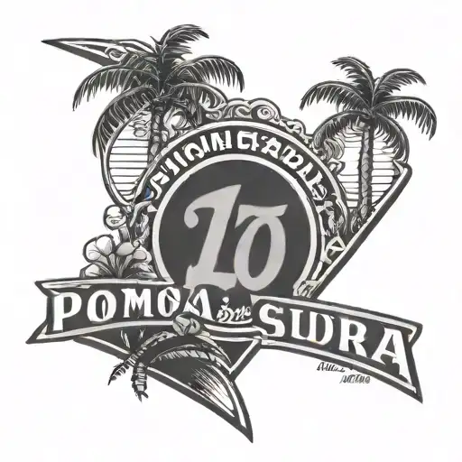 Pomona California Tattoo Sleeve Dodger Stadium Pomona Logo 10 Freeway California Shape Palm Trees